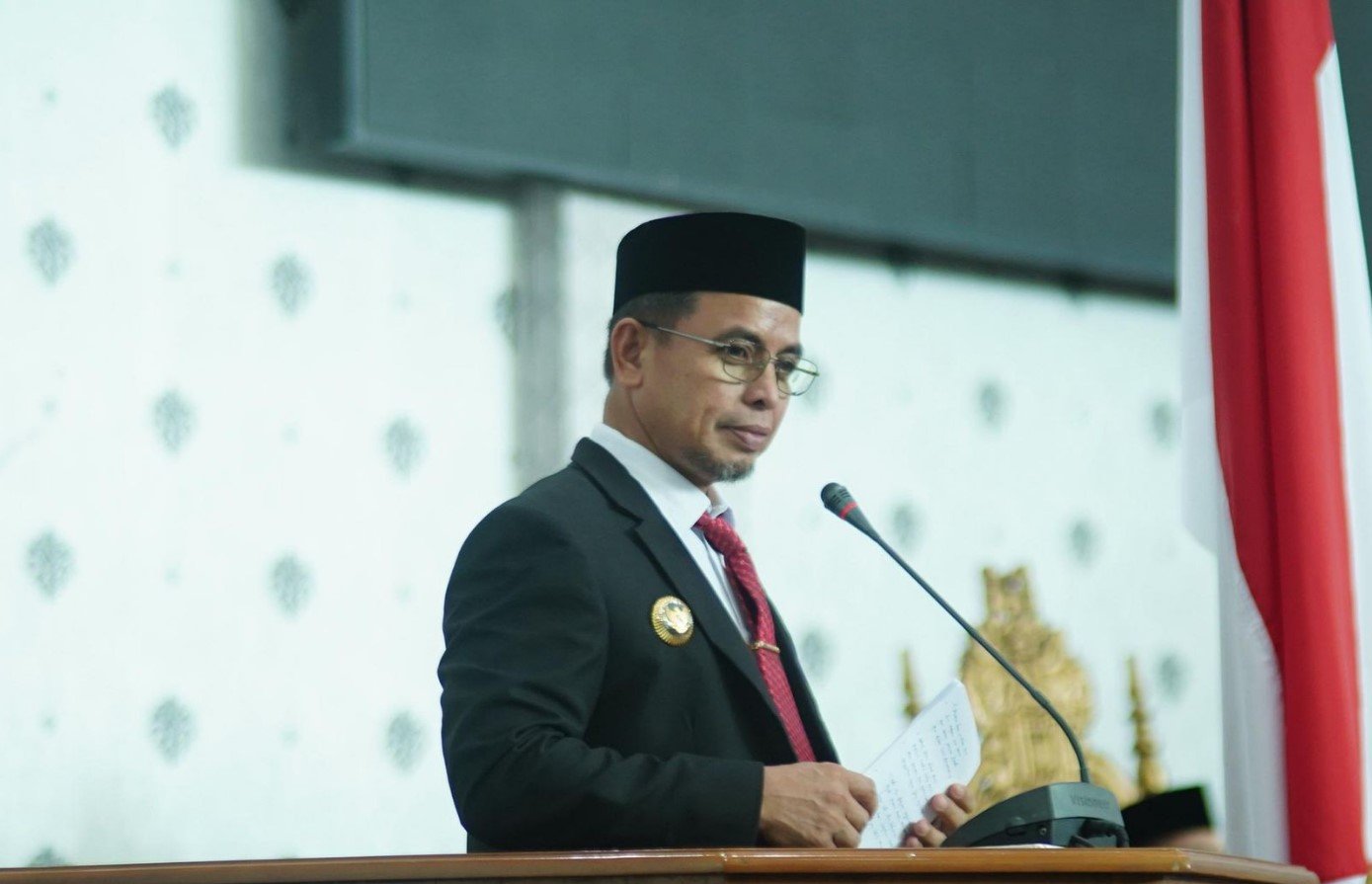 Bupati Sirajudin Lasena saat menyampaikan Pidato Perdana