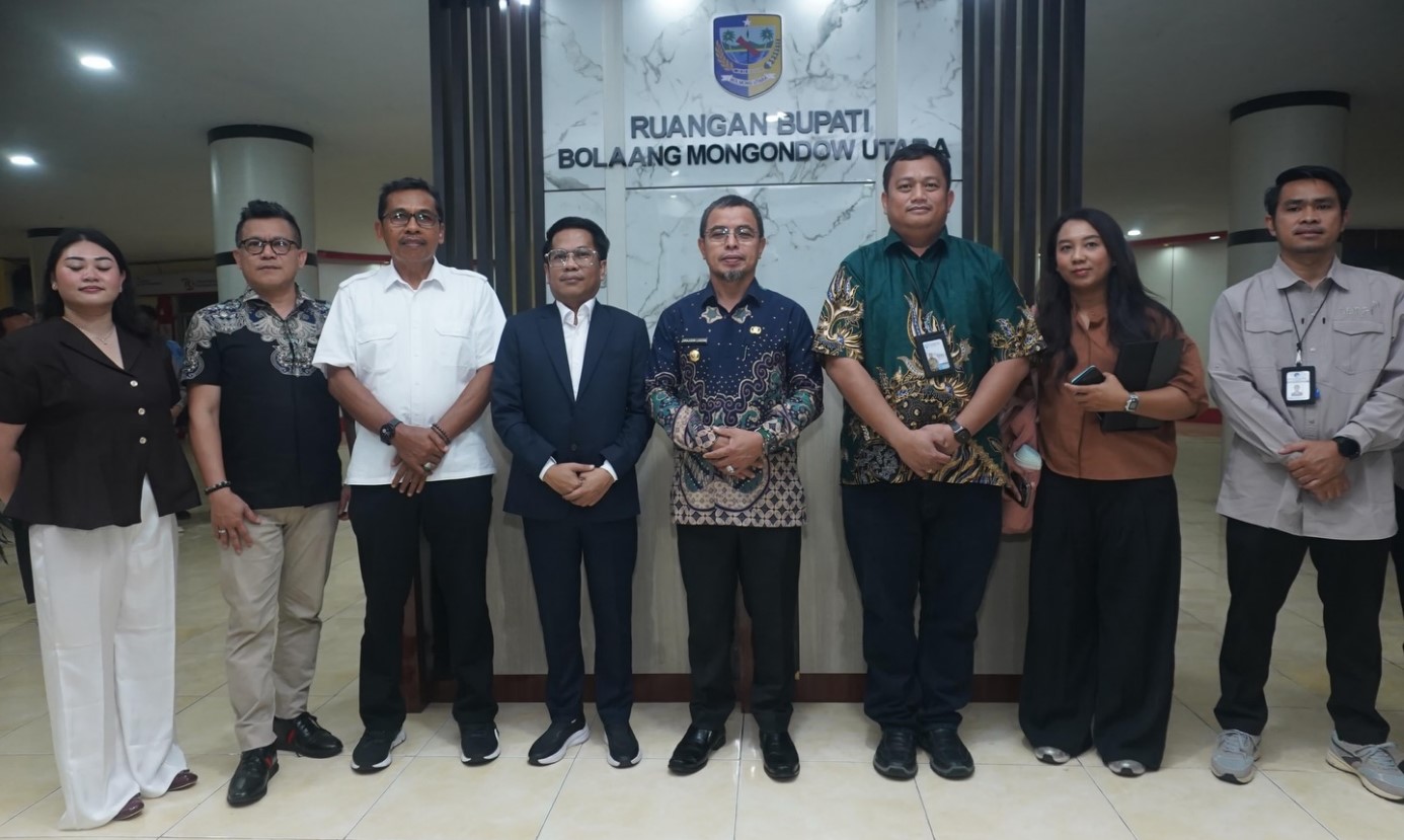 Bupati Bolaang Mongondow Utara menerima kunjungan KPI Sulawesi Utara di ruang rapat Sekda